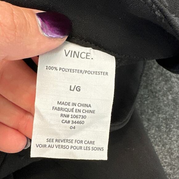 VINCE Women's Black Crepe Tapered Pull-On Dress Pant, Size L,EUC - Picture 5 of 7